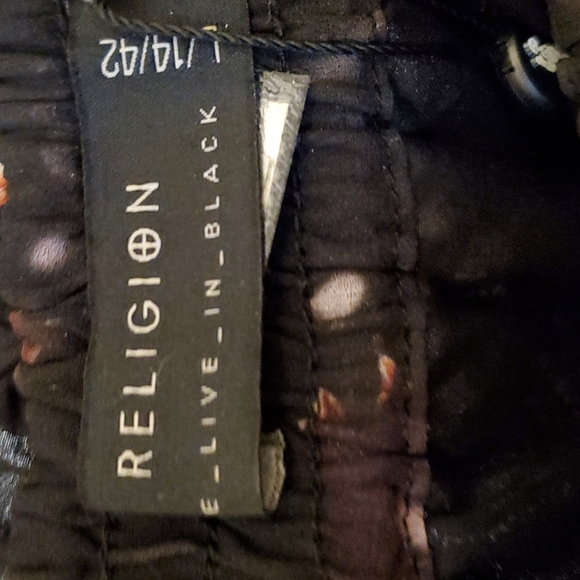 Religion Off the Shoulder Black Floral Dress - Picture 2 of 8